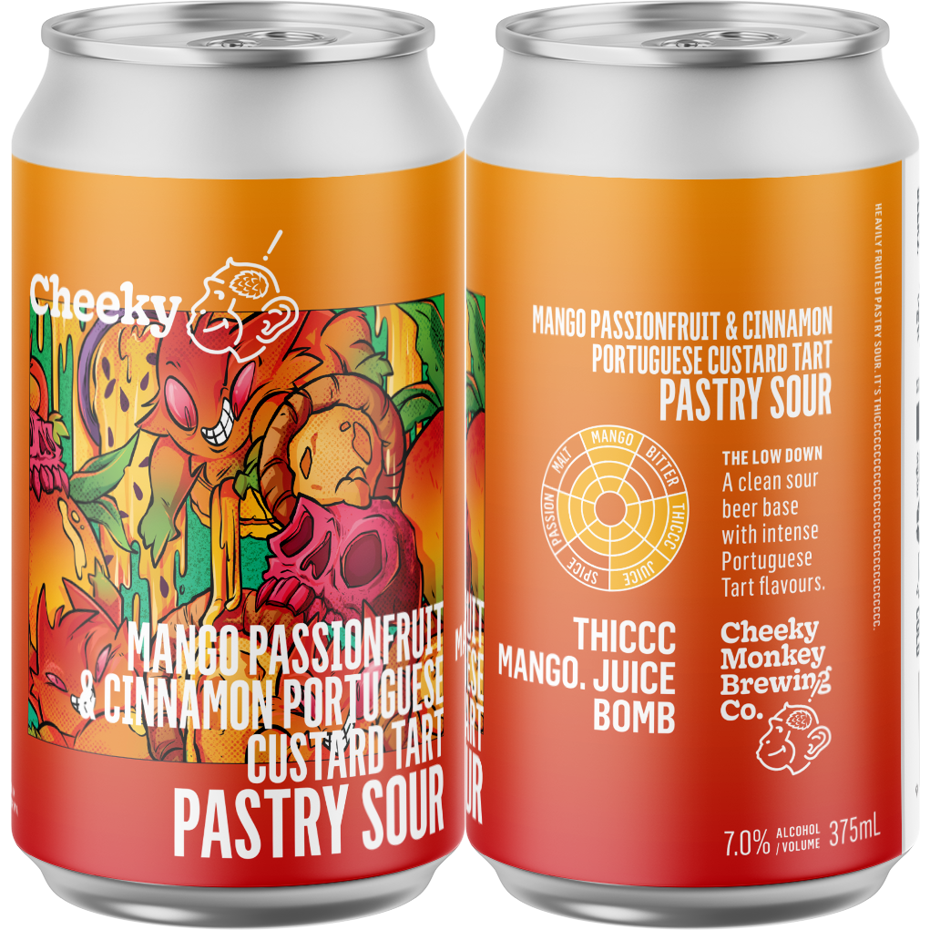 Cheeky Monkey Mango Passionfruit & Cinnamon Portuguese Custard Tart Pastry Sour